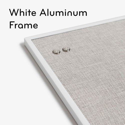 U Brands Farmhouse Linen Bulletin Board, 14" x 14", White Metal Frame, Industrial Grade Pinning Surface (Pack of 4)