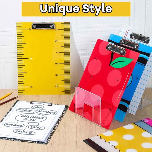 6 Pcs Teacher Clipboard Bulk Teacher Appreciation Gift Cute 12.5 x 9 Inch Large Thickened Acrylic Clip Boards with Low Profile Clip A4 Size Clipboard Set for Classroom Office School Teacher Supplies