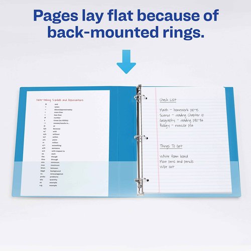 Avery Economy 3 Ring Binders, 1" Round Rings, 12 Blue Binders (03300)
