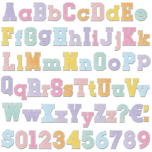 Mooliwe 134 Pcs 5 Inch Bulletin Board Letters for Classroom Alphabet Numbers Combo Set Cutouts Letter for Bulletin Board Display Chalkboard School Decor (Boho Pastel)