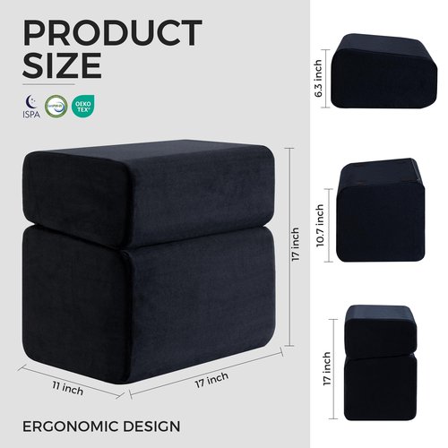 Ganondorf Foot Rest for Under Desk at Work Adjustable Foot Rest Under Desk Ergonomic Foot Stools for Under Office Desk Leg Pillow for Underdesk Footrest with Washable Cover, Black