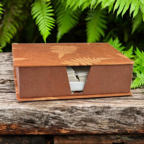 Kathmandu Valley Co. Vintage Stationery Gift Box Set with 50 Handmade A5 Deckle-edge Lokta Paper Sheets and 30 Envelopes (Rustic Fern)