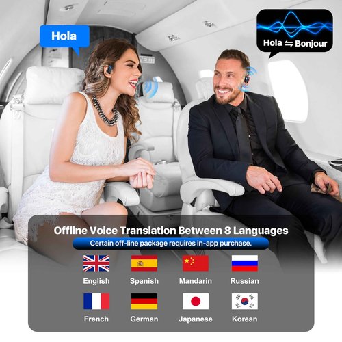 AI Translation Earbuds, OWS Real-Time 3-in-1 Translation Earbuds 144 Languages & Accents, Audifonos Traductores Inglés Español, Translation Device for Travel Business Learning（Black）