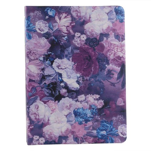 XIAOZHI Professional Portfolio, Floral Painting PU Leather Binder Padfolio, Business Planner Organizer with 3-Ring Binder, Purple, 9.5 x 9.5 x 12.8