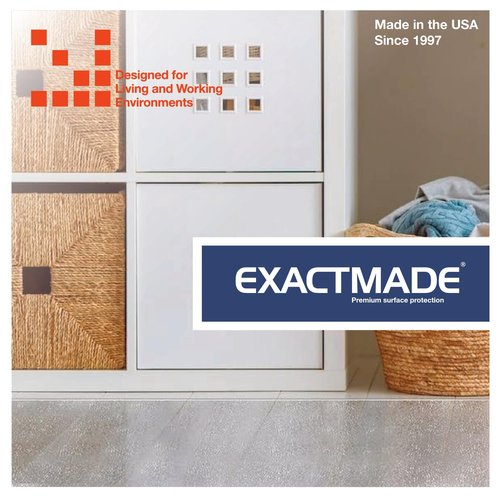ExactMade - Clear Hard Floor Runner, USA Made, Safe, 36 x 144 Inch, 2mm Thick Clear Vinyl, Clear Hardwood Floor Protector for Entryway Flooring, Protection for Mudroom Flooring