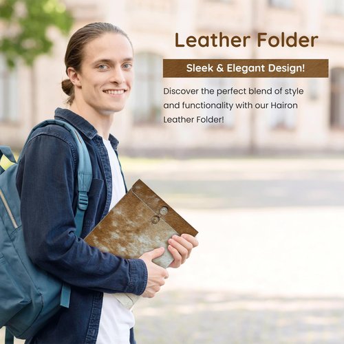 TUZECH Handmade Leather Document Holder Mailing Envelope, Office & Work Resume Sales Portfolio Binder Folder-Interview/Legal Document Organizer (Mix Dark Shades)