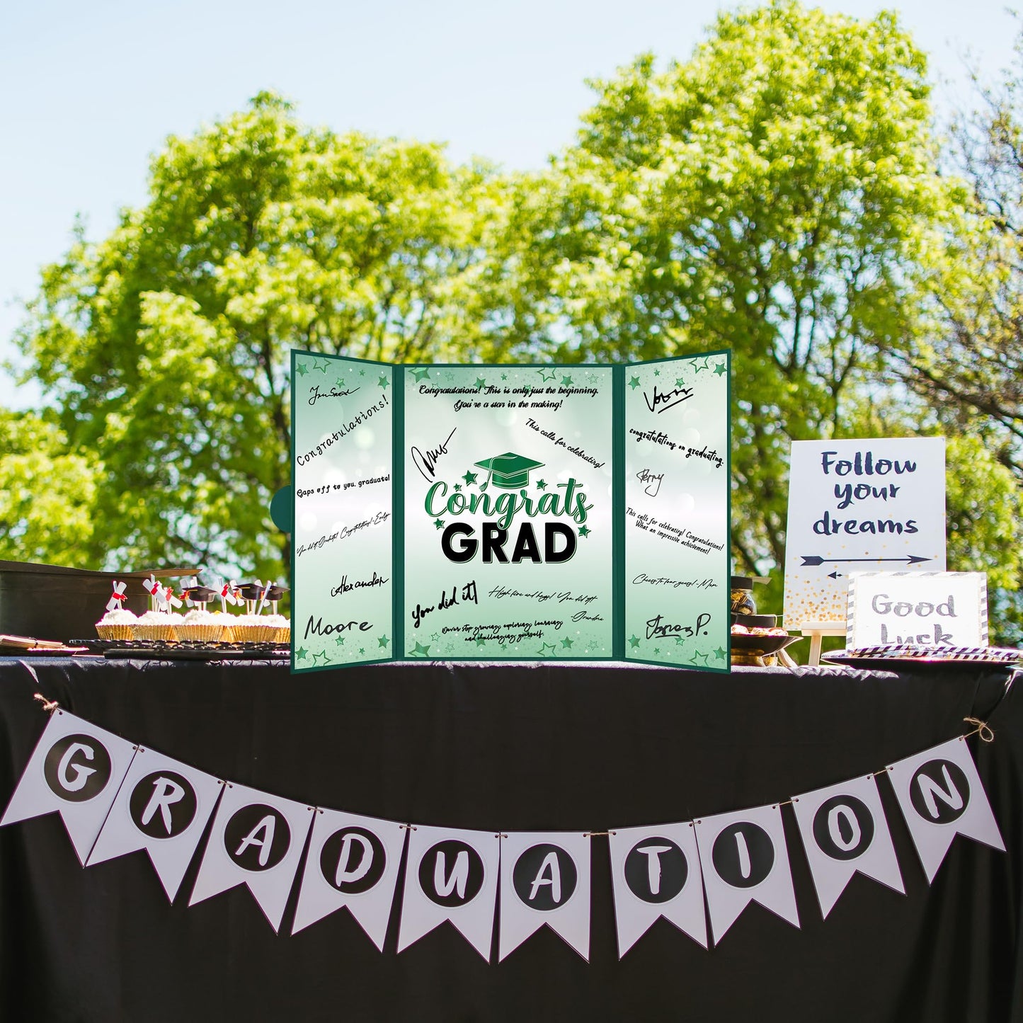 Trgowaul 2026 Graduation Party Decorations, Green Class of 2026 Guest Book Alternative, Congrats Grad Signature Certificate Board, Congrats Grad Sign, Graduation Party Supplies Favors Gifts