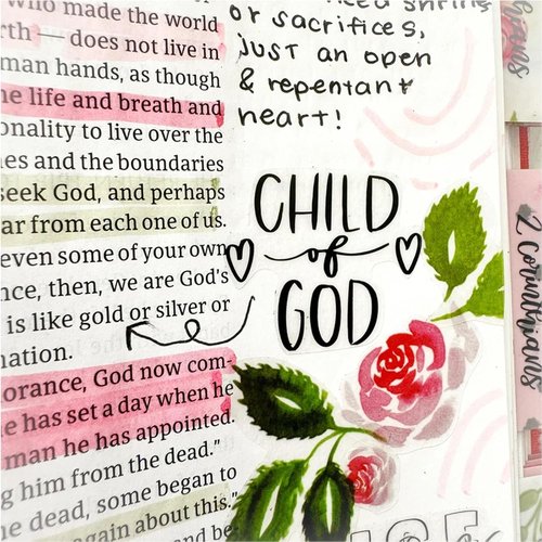 Clear Bible Journaling Stickers - 312 PCS Transparent Scripture & Faith Stickers for Prayer Journals