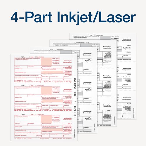 Adams 2024 1099 NEC Kit for 12 Recipients, 4 Part Laser 1099 Forms, 3 1096 Forms, Self Seal Envelopes & Access to Adams Tax Forms Helper (1009316)