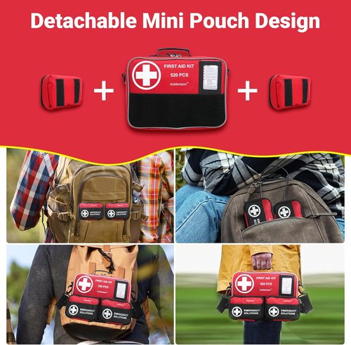 520 Piece Large First Aid Kit - Essential Emergency Survival Kit for Home, Car, and Travel