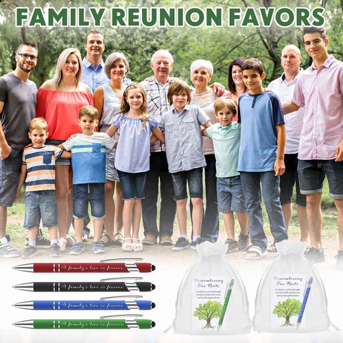 Janlaugh 50 Sets Family Reunion Favors a Family's Love Is Forever Pens with Remembering Our Roots Notepad for Home Reunion Gathering Party Favors Decorations Household Gifts Souvenir