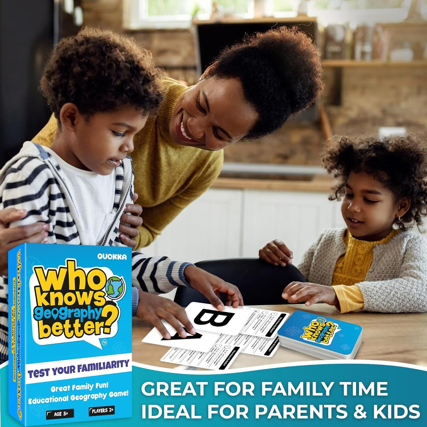 Board Games for Kids 8-12 | Fun Geography Trivia Card Game for Family Game Night – 500+ Questions