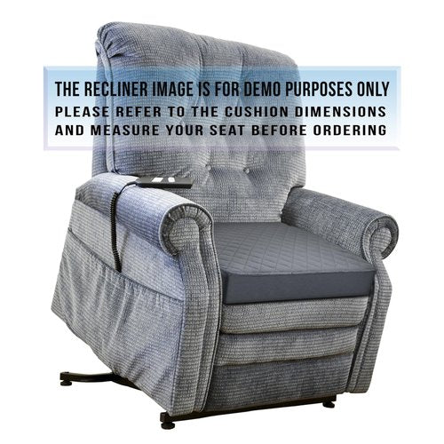 COMFORTANZA Extra Large 22x22x5 Medium-Soft Memory Foam Seat Cushion for Recliner, Armchair, Couch - Washable Velvety Cover with Waterproof Layer,Non-Slip Base - Tailbone Pain,Pressure Relief - Black