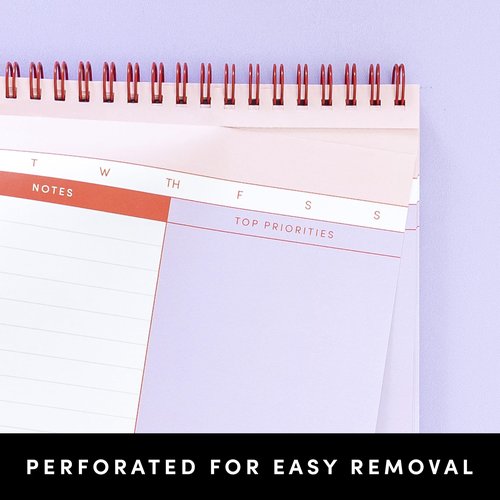 PAPERAGE To Do List Notepad, Daily To Do List Notebook, 60 Double-sided Tear-off Sheets, 1 Pack, 6.5" x 9.5", Undated Daily Planner Checklist for Office, School or Home (Pastel Rainbow Stripe)