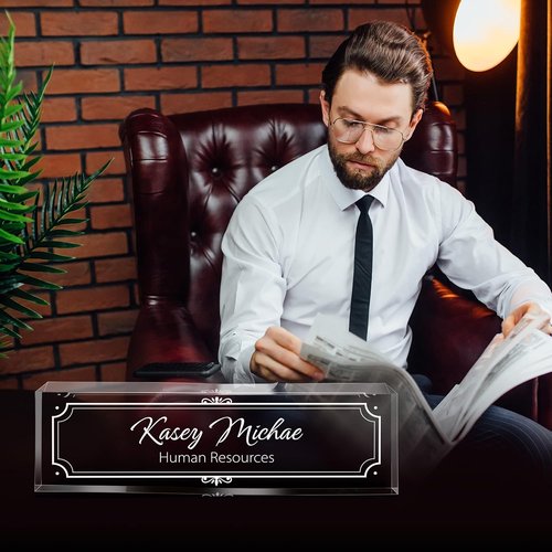 Gowelly Engraved Desk Name Plates - Personalized Office Gifts for Employees, Teachers & Managers