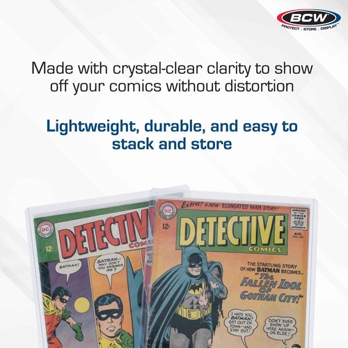 BCW Silver Age Comic Book Toploaders (20 Pack) | Rigid, Clear PVC Protection for Comics, Photos & Prints | Hard Top-Loading Case