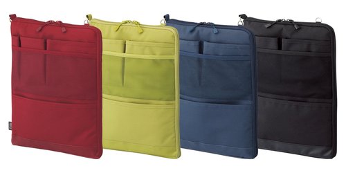 LIHIT LAB Laptop Sleeve, Water & Stain Repellent, Vertical for Backpack, 7.9" x 10.2", Navy (A7682-11)