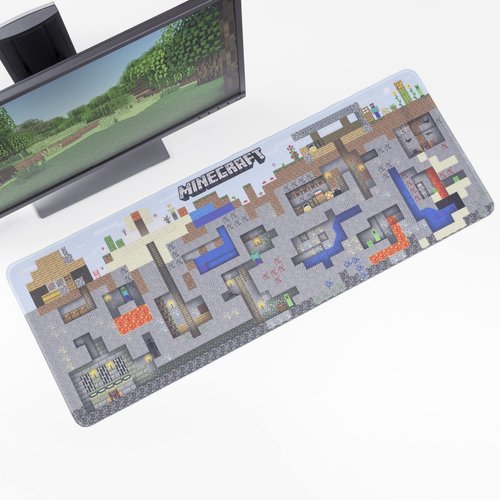 Paladone Minecraft Mining World Large Gaming Mouse Pad for Desk Keyboard Mousepad Non-Slip