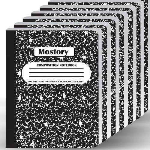 MOSTORY Pack 50 Bulk Composition Notebook - College Ruled 200 Pages (100 Sheets), Size 7.5" x 9.75", Bulk School Supplies, Office, Bulk Notebooks for School, Writing Journal Notebook with Lined Paper