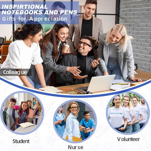 Colarr 40 Pcs Employee Appreciation Gifts Bulk Inspirational Notebook A6 PU Leather Journal Motivational Pen Thank You Gift for Staff Team Coworker Teacher Office(Vivid Colors,May You)