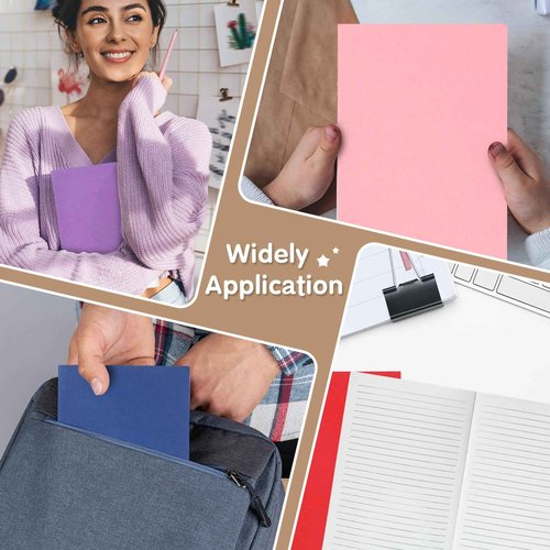 miikoul 48 Pack A5 Lined Notebook Journals in Bulk, Colored Kraft Cover College Ruled Subject Notebook Composition Journal for Student Busines Travelers, 8.3x5.5 Inches, 80 GSM, 60 Pages/30 Sheets