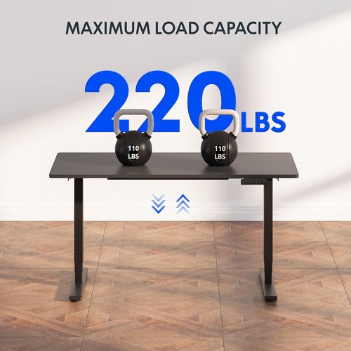 FLEXISPOT E6 Electric Height Adjustable Standing Desk Frame - Dual Motor, Black Finish
