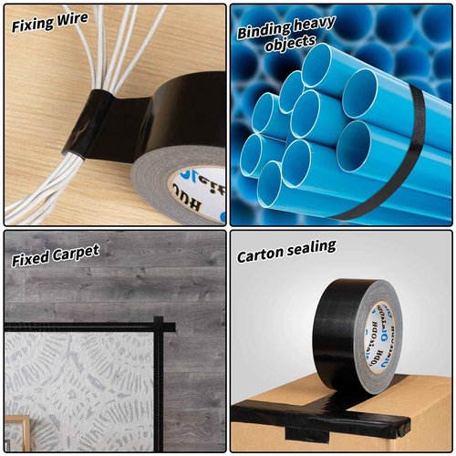 Oleitodh 22 Pack Black Duct Tape Bulk, 2 Inch Heavy Duty (Total 660 Yards), Strong No Residue All-Weather Tape, Tear by Hand, Multi-Use for Indoor