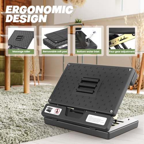 Vhelyom Foot Rest for Under Desk at Work, Height Adjustable Footrest with Massage Roller and Soft Pad, Foldable Ergonomic Foot Rest for Car, Underdesk, Home, Train(Grey)