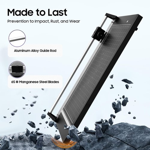 LNUJIUN 24 Inch Rotary Paper Trimmer Photo Paper Cutter with Positioning Ruler & 2 Blades Cut Paper Cutter for Photo Sticker Shops, Offices