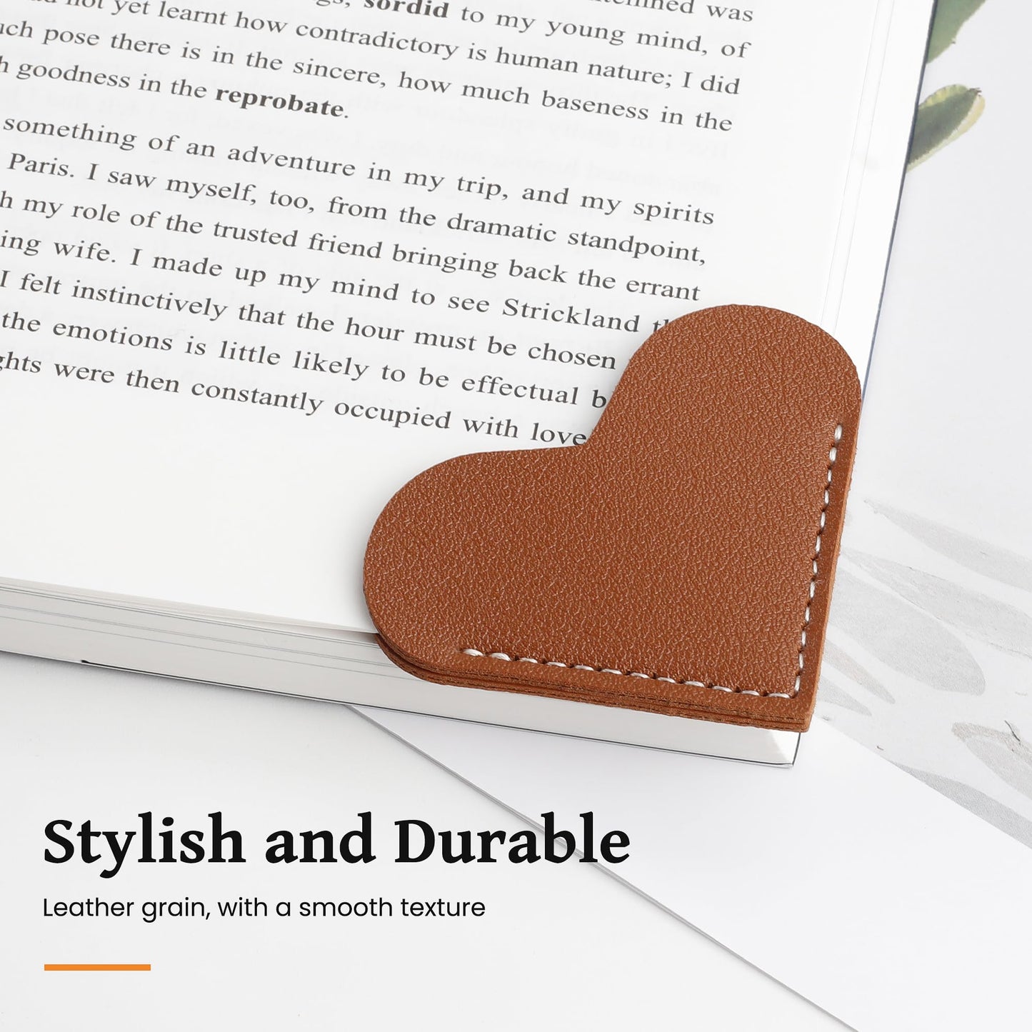 Leather Heart Bookmarks 6 Pieces, Adorable Cute Bookmarks for Book Lovers, Decorative Supplies to Organize Your Bookmark Corner, A Reading Gift for Female Readers, Bookmark Enthusiasts, and Book Clubs