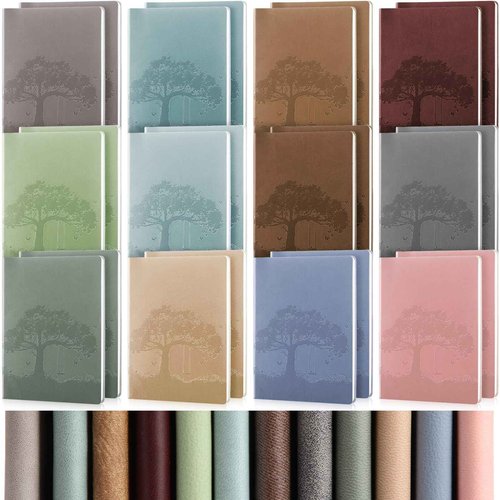 TaoBary 24 Pcs A5 PU Leather Journals Bulk Colorful Tree Lined Journal Notebook Soft PU Leather Cover Ruled Writing Notebook for Writing Office School Business (Assorted Colors)