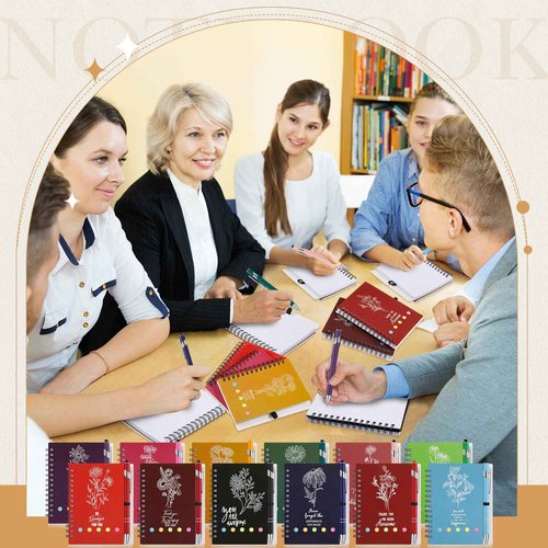 48 Pcs/24 Set Employee Appreciation Gifts Christian Gifts Bulk, A6 Spiral Notebook Journal Lined Notepad with Sticky Note Ballpoint Pen for Women Men Birthday Business Office Church Supplies(Vivid)