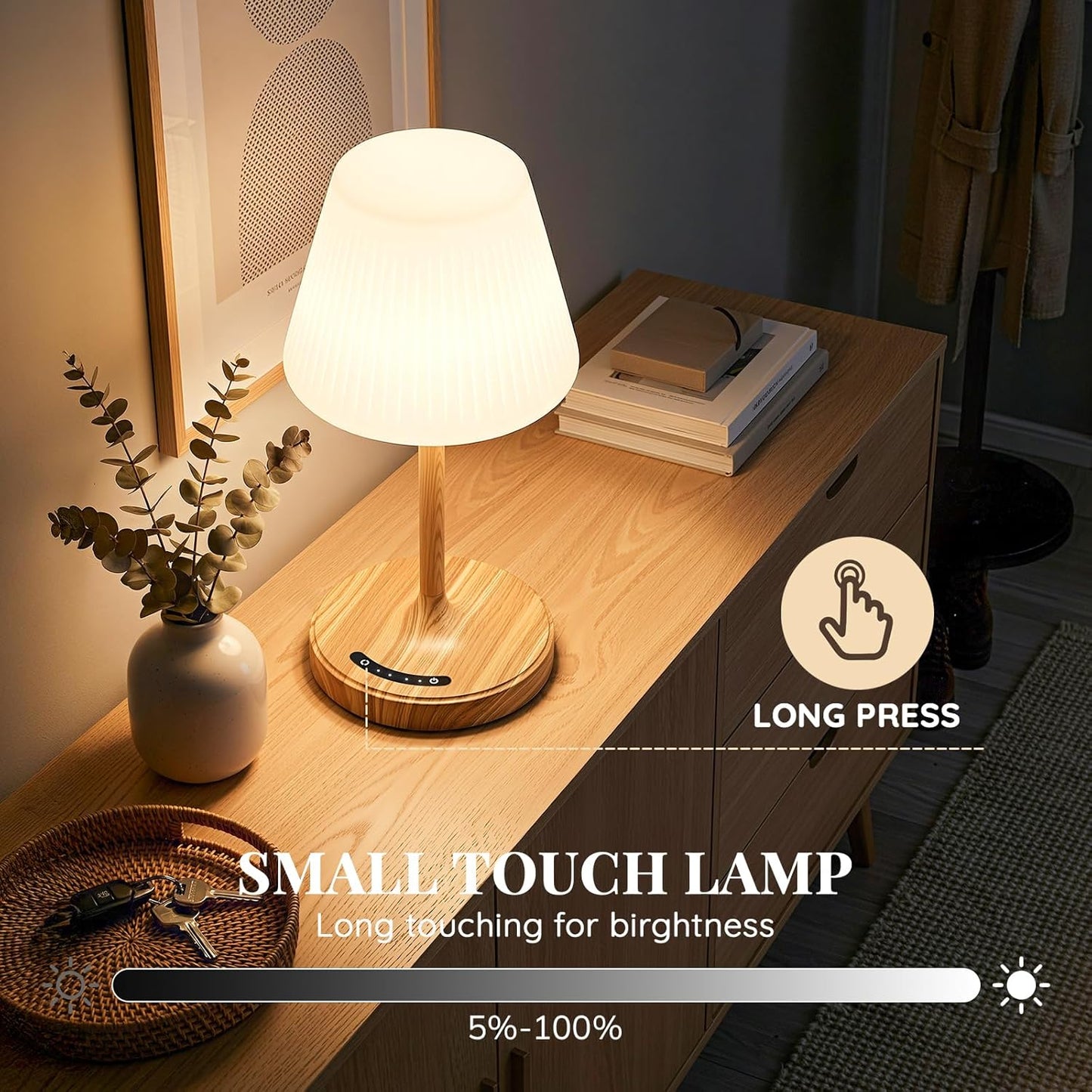 Skiennix Shower Lamp - Waterproof Rechargeable Cordless Light | Touch Dimmable, 4000mAh Battery, Ideal for Bathroom & Spa Use