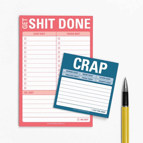 6-Count Knock Knock Get Shit Done Sticky Notes - Great Big Sticky Notes & Large to Do List Note Pads, 4 x 6-inches
