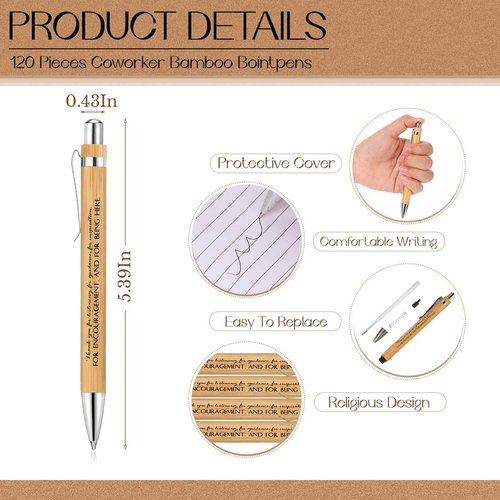 Tinlade 240 Pcs Employee Appreciation Gift Bulk Mini Inspirational Notebooks & Bamboo Ballpoint Pens Motivational Thank You Gift for Vet Tech Medical Assistant Student Teacher Nurse Coworker Supplies
