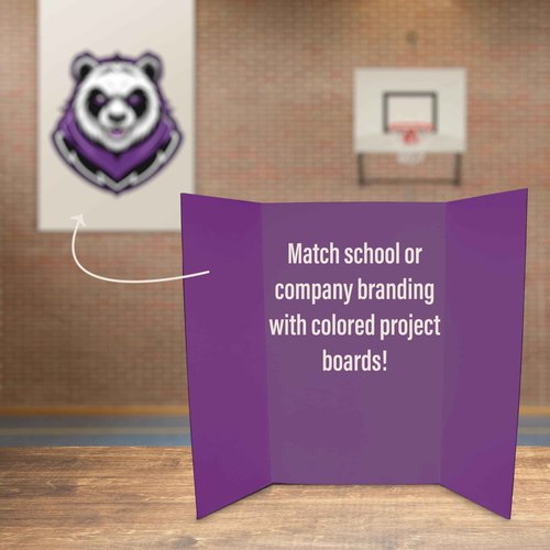Flipside Products 36” x 48” Project Boards for Presentations, Science Fair, School Projects, Event Displays and Trifold Picture Board, Proudly Made in USA - Purple - 10 Pack