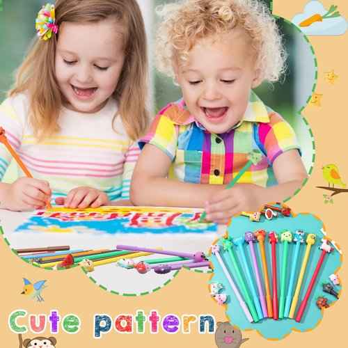 200 Pieces Cute Cartoon Gel Ink Pens Cartoon Animal Writing Pens 0.5 mm Novelty Black Gel Ink Pens Assorted Styles Fun Kawaii Pens for Kids Office School Gifts Supplies