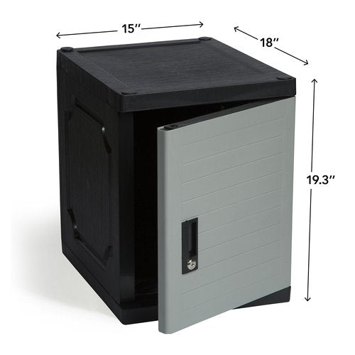 Jink Locker - Lockable Storage Cabinet with Keys, 19” - Great Locking Storage Box Solution for Home, Garage, Office or Outdoor (Gray)