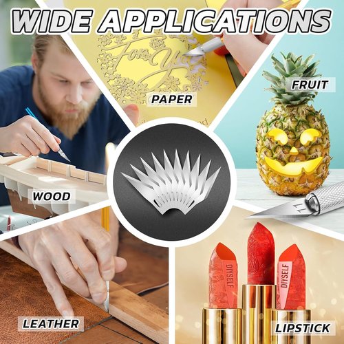 DIYSELF Exacto Knife Blades - 50 High Carbon Steel Blades with Storage Case for Crafts & Scrapbooking