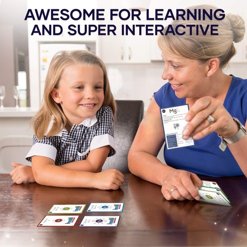 Periodic Table of Elements Laminated Flashcard Science kit| Quick Element Study Aid|Chemistry Flash Card Game for Teachers, Students, Homeschool Kids, Classroom| Educational Chart Reference Guide