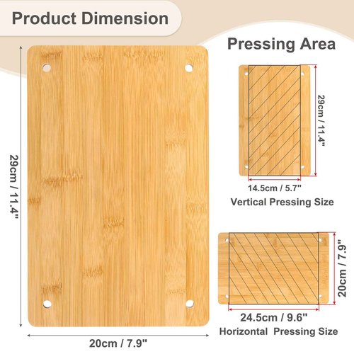 PATIKIL Wooden Book Press, 11.5x7.9Inch 3 Boards 2 Binding Layer Portable Bamboo Book Press Bookbinding Machine Tool Kits for Book Binding Supplies Handmade Paper Press, Wood