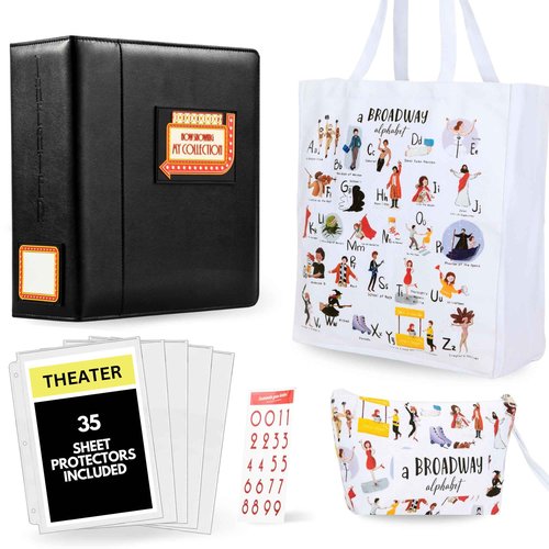 UTOPISH Ultimate Broadway Fan Bundle - Show-Bill Binder & Broadway Alphabet Tote and Cosmetic Bags Set