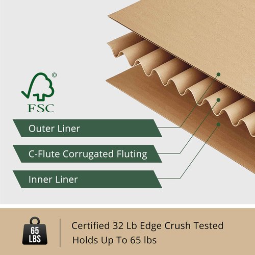 15x12x10 Shipping Boxes Moving Boxes, 25 Packs Medium Corrugated Cardboard Boxes Shipping Box Moving Box for Business Packaging Boxes