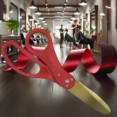 Red Ribbon Cutting Ceremony Kit – 20 Ribbon Cutting Scissors with Gold Blade and Satin Ribbon Red for Inaugurations & Special Events