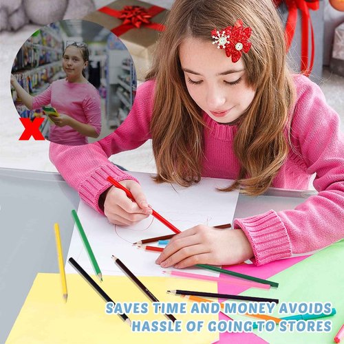 Sabary 58 Pcs Back to School Supply Bundle Kit for Girls Grades K-12, Essentials Box of Supplies Bundle, School Classroom Essentials Include Folders Notebook Pencil Pen Ruler Scissor and More(Pink)