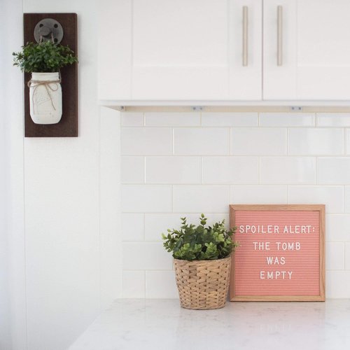 Felt Like Sharing Square Letter Board - Changeable Coral Felt Message Board | 10”x10” with 3 Sets of Letters for Home & Office Decor