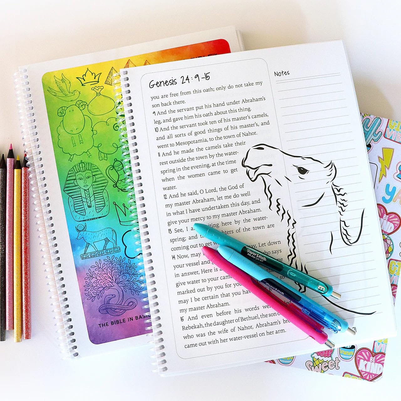 Spiral Bible™ for Kids In the Beginning, The Book of Genesis | Bible Companion for Children | Lay Flat Pages for Coloring, Drawing & Learning Scripture | 8.5" x 11" Notebook, 3.5in Margins