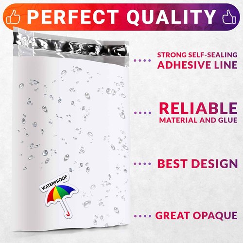 ABC PACK & SUPPLY White Gusseted Poly Mailers, 13 x 16 x 4 Inch. Pack of 100 Expansion Poly Mailers Bags. Shipping Envelopes for Clothing, 2.5 Mil. Plastic Shipping Bags Self Seal. Mailing Packages