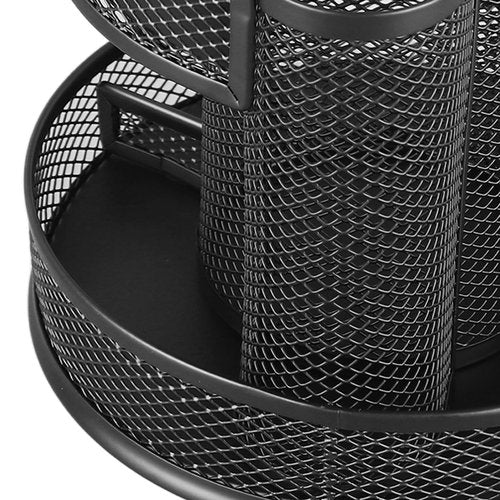 Tyenaza Rotating Pen Holder, Mesh 7 Compartments Strong Metal Rotating Desk Organizer for Family Office Dormitory