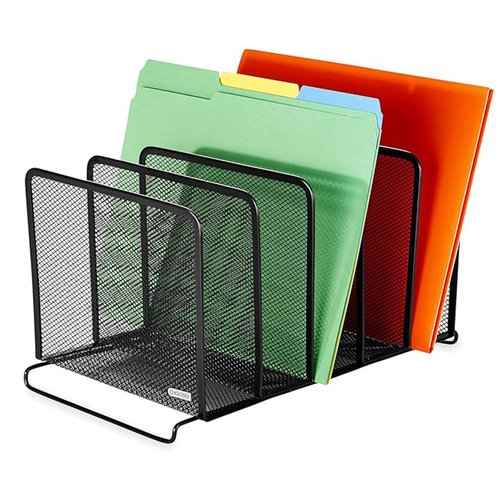 Rolodex File Sorter, Mesh, Stackable, Five Sorters, Black (8.25" x 14.375" x 7.75")